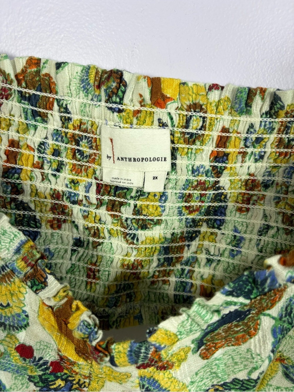 Anthropologie Multicolor Floral Wrap Blouse With Crop Bralette Top NWT 2X - Picture 12 of 16